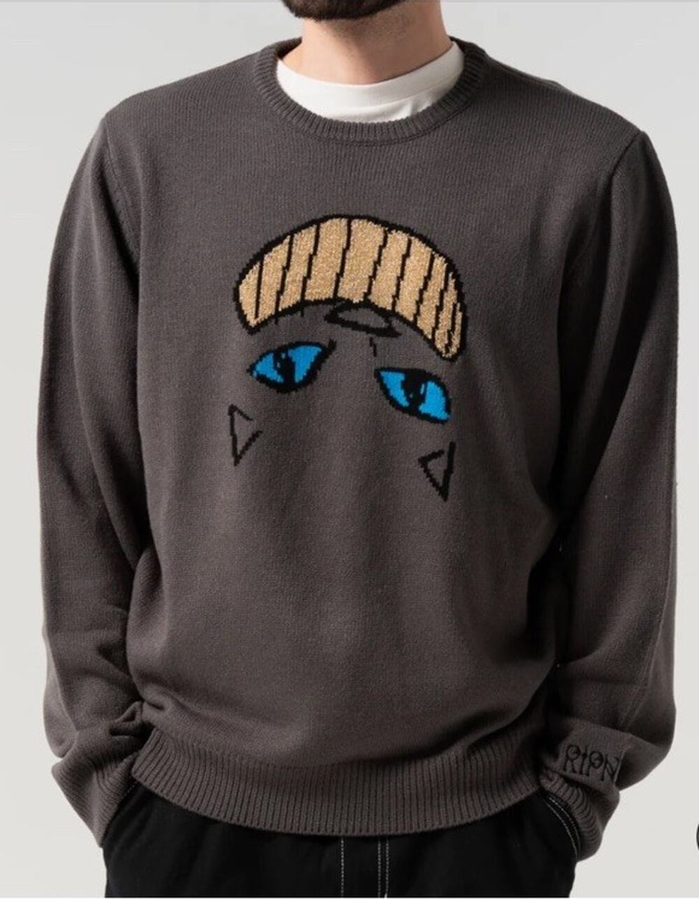 Ripndip Joaquin Knit Sweater Charcoal Gray Men’s Medium Streetwear Knit